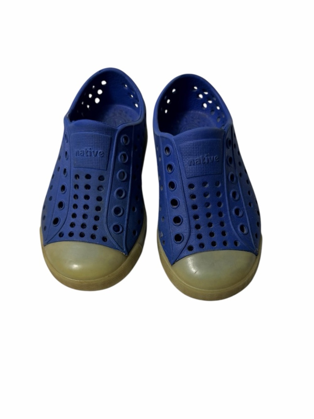 Native Jefferson Baby Toddler Royal Blue Glow In The Dark Shoes Size C7 Slip On